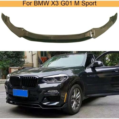 Car Front Bumper Lip Splitters For BMW X3 G01 M Sport 2018-2020 Front Bumper Lip Spoiler ABS Glossy Black Red Carbon Fiber Look