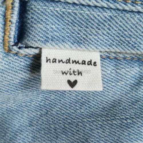Free shipping stock handmade label/DIY gift labels/clothing woven label/cotton printed label/garment tag 200 pcs a lot