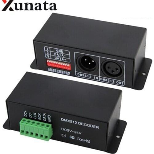 BC-802-1809 DMX512 decoder for WS2811 WS2812B SK6812 TM1812 UCS1903 TM1809 TM1804 led strip module 5-24V DMX Decorder Controller