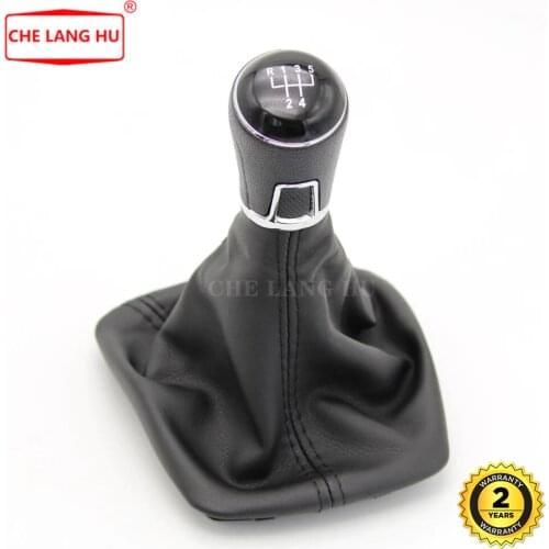 For Skoda Octavia A5 A6 MK2 Facelift 2009 2010 2011 2012 2013 Car-styling 5 Speed Gear Stick shift knob Level leather Boot