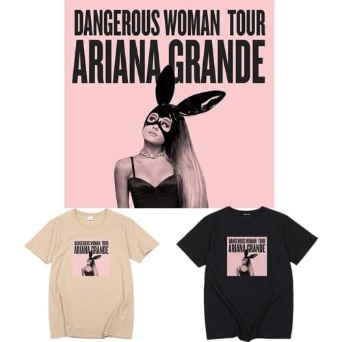 Ariana Grande T Shirt Summer Fashion Breathable Women Clothing Mujer Hot Sale Album Dangerous Print Female Camisetas Tops