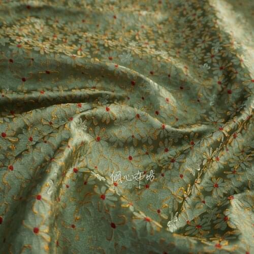 Chinese Classics Lovely olive flower Satin silk fabric Satin de soie Satén шелк hanfu cloth DIY patchworkbag