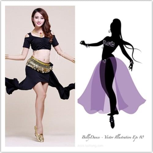 Stage Performance For Adult Oriental Bollywood Indian Top Skirt Belt Training Wear 8 Colors Belly Dance Costume Practice Wear