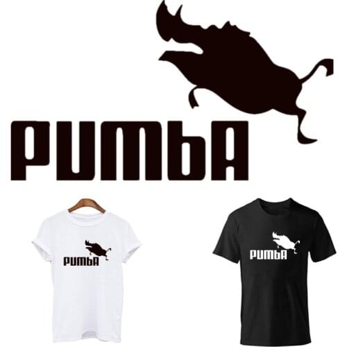 Fashion Pumba Stickers on Clothes Iron on Patches for Clothing DIY Badges Heat Transfer for T-shirts Appliques Patch