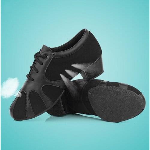 Men Modern Latin Dancing Shoes Genuine Leather Black Indoor Outdoor For Boys Kids Children Adult Wholesale C68