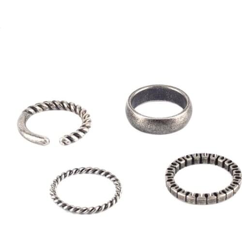 Vintage Silver Twist Thread Men Ring Stainless Steel Rings For Women Unisex Couple Rings punk man finger Male Bagues Anillos
