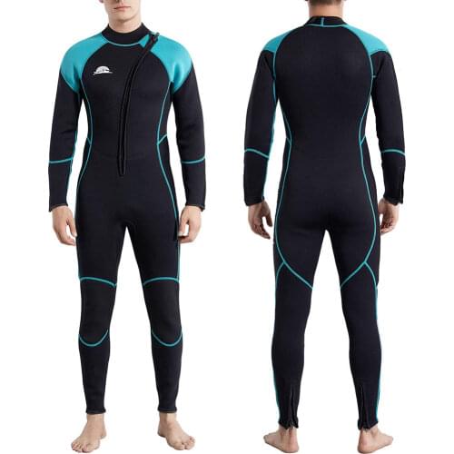 Mens Wetsuit 3mm Neoprene Wet Suits in Cold Water Full Body for Diving Snorkeling Surfing Swimming Canoeing Front Zipper