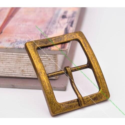Antique Heavy Biker Solid Brass Plated Men Center Bar Rectangle Wide Buckle Leathercraft Jeans Belt Buckle Replacement Fit 42 mm