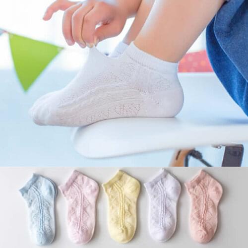 Baby socks pure color spring summer autumn mesh breathable plum flower children socks girls boy socks high quality 5pair/lot