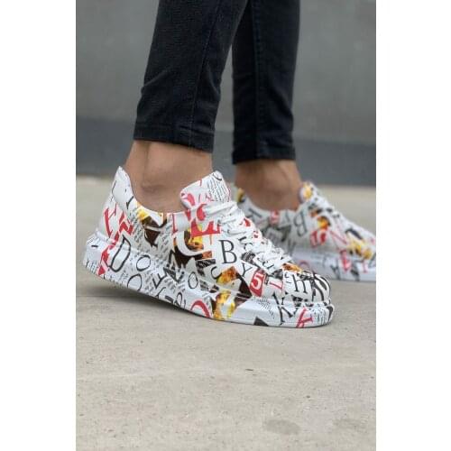 2021 new Men shoes fashion high street casual Male Shoes Magazine Printing custom design stylish quality spacious comfortable wedges