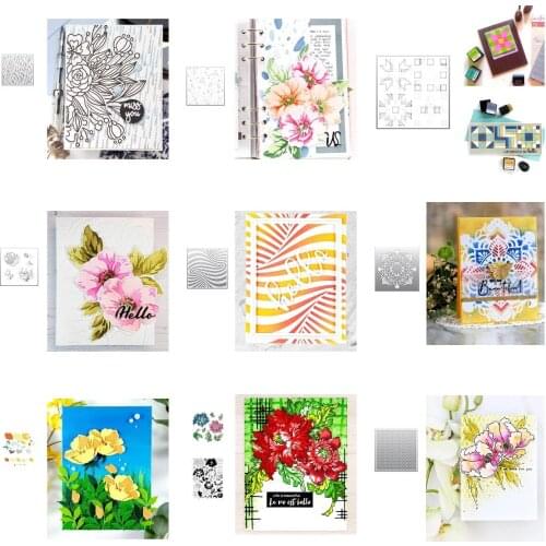 The New Template Illusion of Twisted Metal Flower Cutting Dies and Stamps Embossed Decoration Craft DIY Scrapbook Background