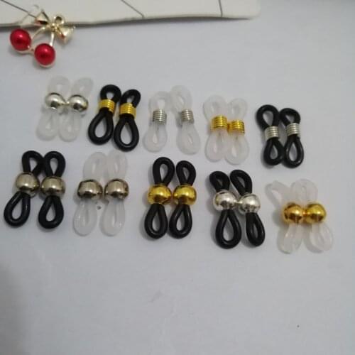 Wholesale 1000pcs Black/whiter eyewear accessories Adjustable Lanyard Cord Rubber Connectors for Glasses Holder Necklace Chain