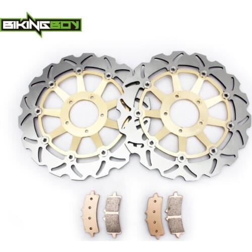 BIKINGBOY For Ducati 848 EVO 850cc 2011 2012 2013 Front Brake Discs Disks Rotors Pads Full Set Stainless Steel 320mm Motorcycle