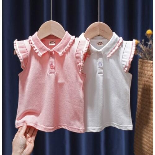 Fashion Baby Girls Polo Shirts Soft Shirt for Summer Infant Toddler Kids Clothes Children Turn-down Collar T shirts Tops Gifts