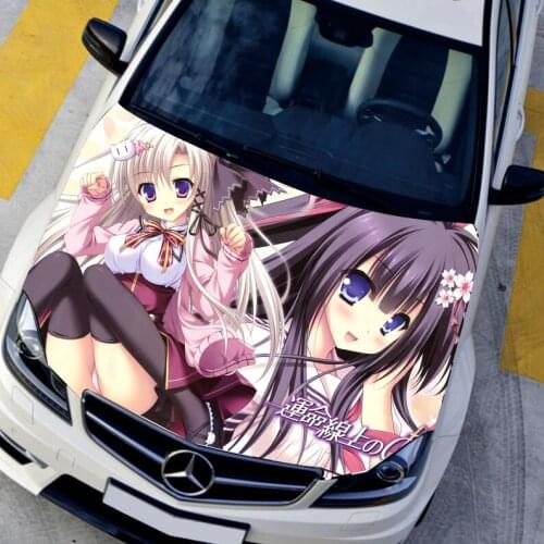 DIY Car Styling Hood Sticker Sexy Anime Decals Camouflage Vinyl Film Exteriors Single Ralliart Stickers On Cars Protective Film