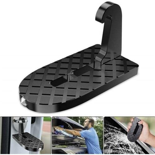 Folding Car Door Step Latch Hook Step Mini Foot Pedal Ladder For Jeep SUV Truck Roof Step Car Doorstep Aluminum Alloy