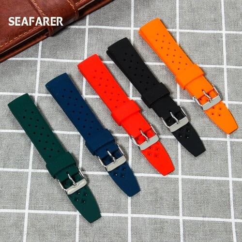 Premium-Grade Tropic Rubber Watch Strap 20mm 22mm For Seiko SRP777J1 New Watch Band Diving Waterproof Bracelet Black Color