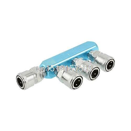 Piping Fitting 4 Way Multi Connector Air Hose Pass Quick Coupler