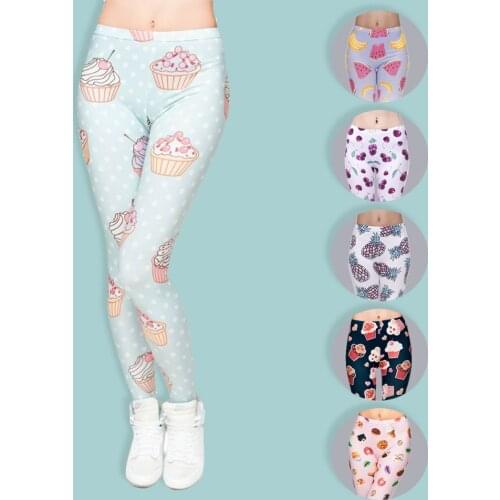 3D Print Muffin Spring Casual jeggings Women Leggings Pink Fitness Legging Pants Elastic Sexy Leggins Winter Swarm Legins Girls