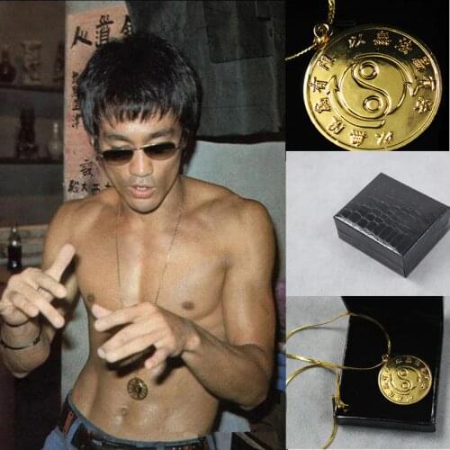 High Quality Original 24k Gold Plated Necklace Kungfu Rare Medallion Souvenir For JKD