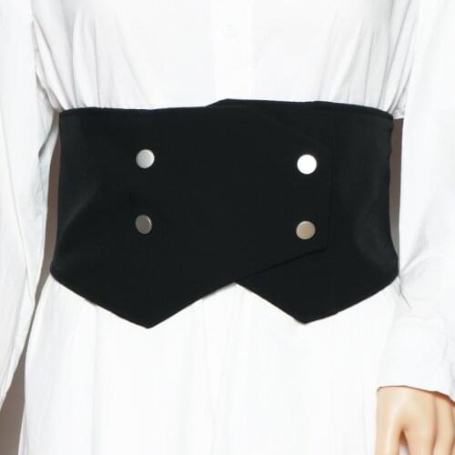 Top Qualtiy Suit Cotton Wide Corset 2021 Elegant Ladies Shirt Shirt Elastic Waistband Female Cinturon Black Irregular Waist Belt