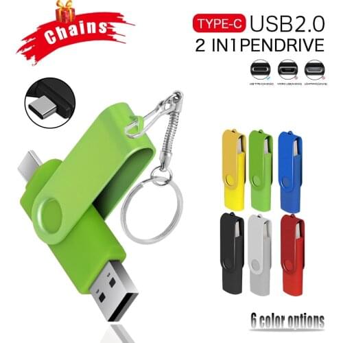 High Speed Smart OTG Type C Pendrive 128GB 64GB Memoria Usb Flash Drive 2.0 32GB 16GB 2.0 Bulk Pen Drive Cle Usb Stick