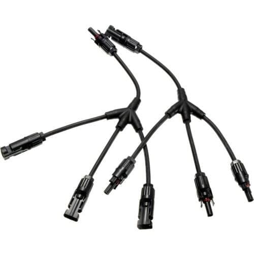 1pair Solar Connector Y type 3 in 1 male and female solar cable connect, IP67 1 to 3 Y PV Style Branch Connector Cables