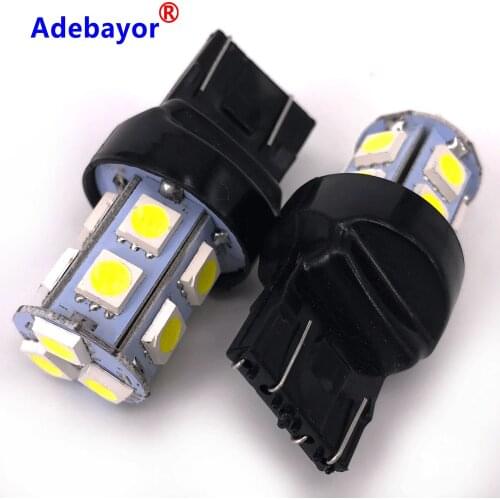 100PCS Big Promotion T20 W21/5W 7443 13 SMD 5050 LED Pure White Car Auto Light Source Brake Parking Reverse Lamp Bulb DC12V