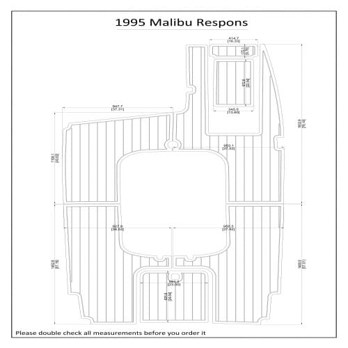 1995 Malibu Response Cockpit Pad Boat EVA Teak Decking 1/4" 6mm