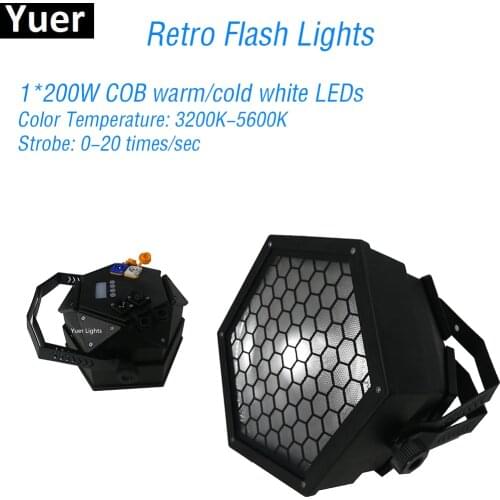 200w NEW Retro Flash Lights COB Effect Lights DMX 512 LED DJ Disco Sound Auto mode Party Lights Club Stage Lighting Effects