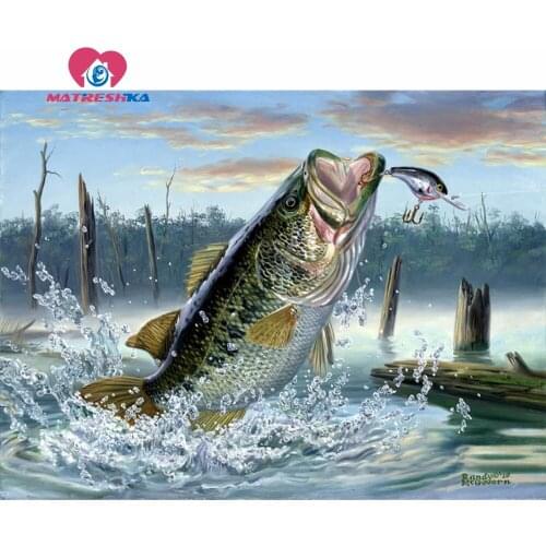 Diamond embroidery landscape fish 5d diy diamond painting Embroidered rhinestones for needlework hobi foamiran diy Drill stand