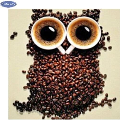 Diamond embroidery Owl Coffee New crafts needlework Diamond painting 3D rhinestone Diamond Mosaic pasted full Cross stitch kit