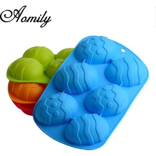 Aomily Easter Eggs Silicone Cake Molds Chocolate Mousse Jelly Candy Bakeware Mold DIY Pastry Ice Block Soap Mould Baking Tool