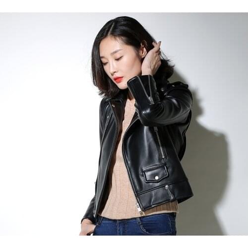 Free shipping,Genuine woman slim jackets.fashion motorbiker female sheepskin jacket,soft plus size leather coat,sales