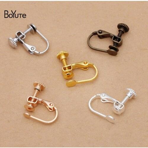 BoYuTe (50 Pieces/Lot) 14*17MM Metal Brass No Pierced Ear Clip Accessories Diy Handmade Earring Jewelry Parts