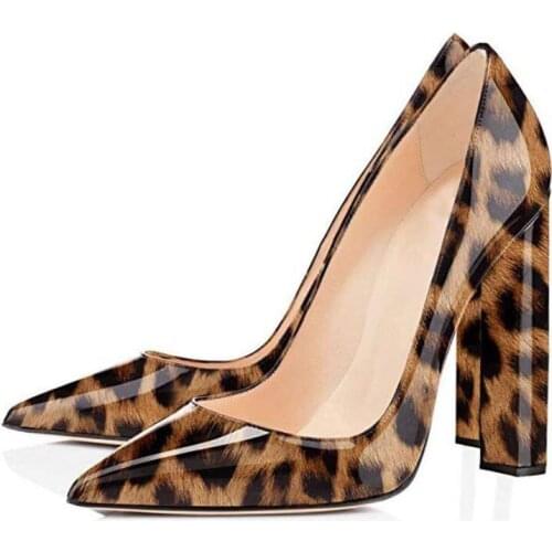 ENMAYER 2020 Big Size 45 Pumps Women Leopard Pointed Toe Shallow Super High Heels Party Wedding Shoes Ladies Summer Shoes