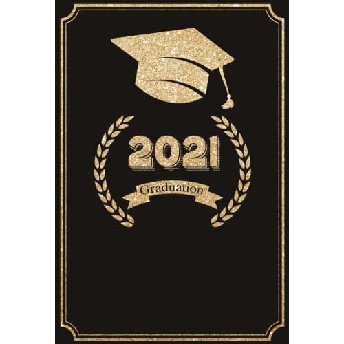 Laeacco Congratulation 2021 Class Graduation Party Decor Black Photography Background Photographic Backdrop For Photo Studio