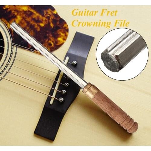 3-in-1 Guitar Fret Hexagonal File/ 3 sizes/ Musical Instrument Fret Repair and Polishing Tool-wooden Handle Guitar Accessories