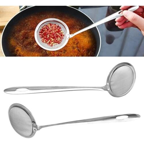 Hot sell Stainless Steel Fine Chinois Mesh Skimmer Strainer Ladle New Kitchen Tools 1pcs S