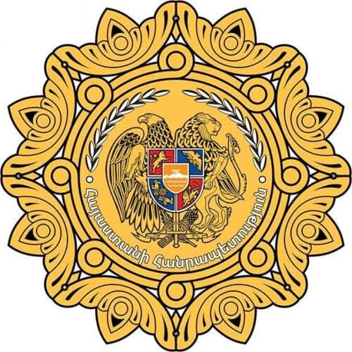 Creative 13cm X 13cm for Armenia File Stamp Eagle Car Stickers Personality Sunscreen Decal for Air Conditioner Refrigerator