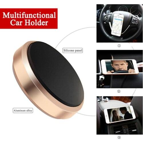 Round Magnetic Car Phone Holder For iphone 11 12 Phone Stand For Xiaomi Samsung Huawei Strong Magnet