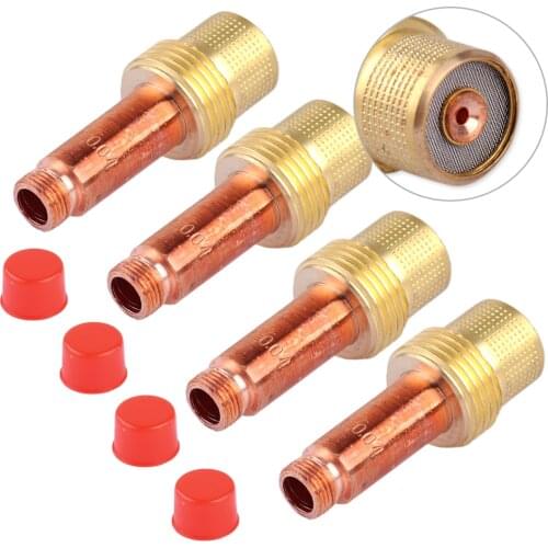 LETAOSK 4pcs Collets Body Gas Lens 45V24 45V25 45V25M 45V26 1.0 1.6 2.4 3.2 Fit for WP17 18 26 TIG Torch