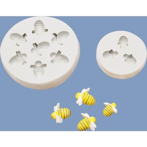 Honey Bee Sugar Turning Silica Gel Mold DIY Animal Cake Decoration Mould