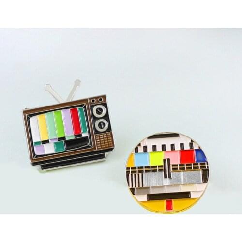 Fashion Trendy Retro TV TV Station No Signal Display Creative Design Badge Clothing Ornaments Enamel Pins