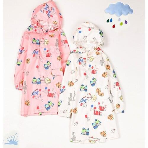 Cartoon childrens raincoat boys and girls kindergarten students one-piece raincoat schoolbag snow proof poncho