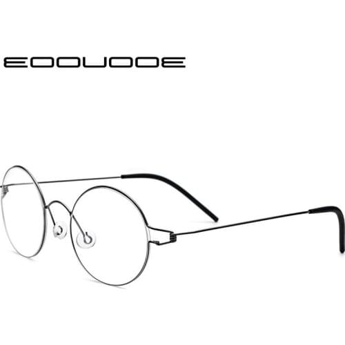 Ultralight Titanium Rim Morten Korean Round Glasses Frame Men Myopia Eyeglasses Optical Frames Women No screws Eyewear