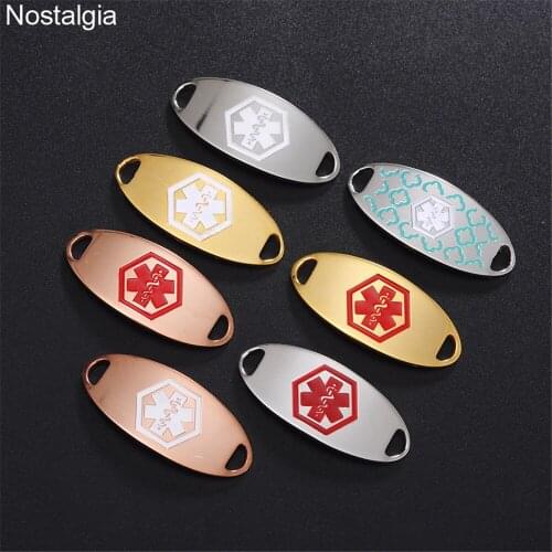 Nostalgia Medical Star Of Life Rose Gold Stainless Steel Connector Charms For Bracelet Making Necklaces & Pendants Jewelry Diy