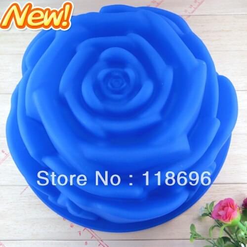 New free shipping 100% food grade silicone new silicacone cake mould / Big rose modelling Jam cake mold