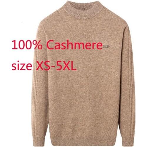 New Arrival Pure Cashmere Men Autumn Winter Pullovers Thickened Mock Neck Computer Knitted Sweater Plus Size XSSMLXL2XL3XL4XL5XL
