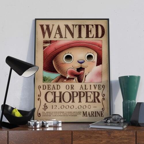 ONE PIECE Wanted Classic Cartoon game Retro Painting Core Picture Bedroom living Room Wall Art Home Decor Quality Canvas Posters